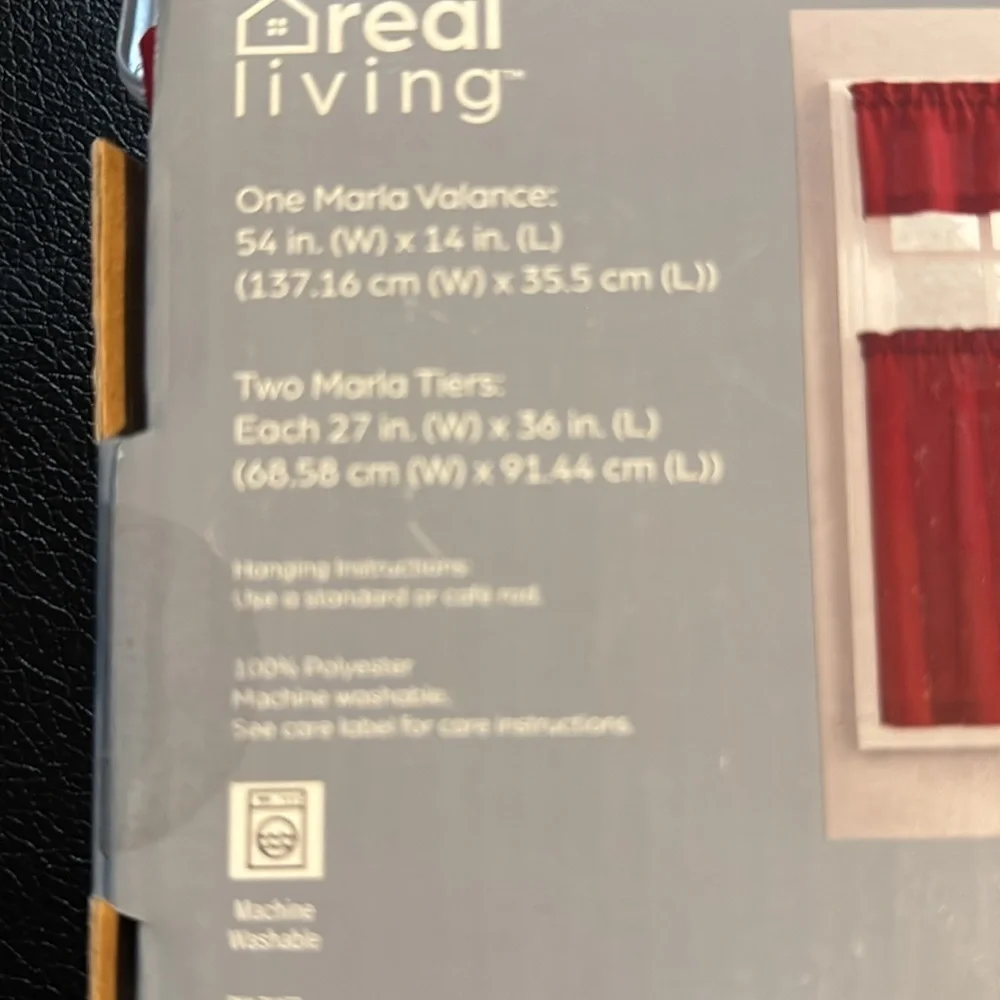 Great Living Red Tier and Valance Curtain Set